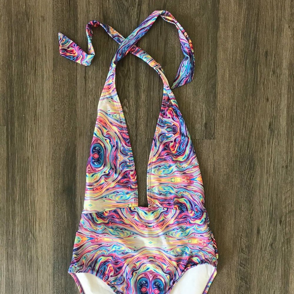 One Piece Swimsuit - Tye-Dye - V-neck **3/$20**